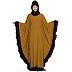 Designer kaftan abaya with Ruffled border- Golden Brown